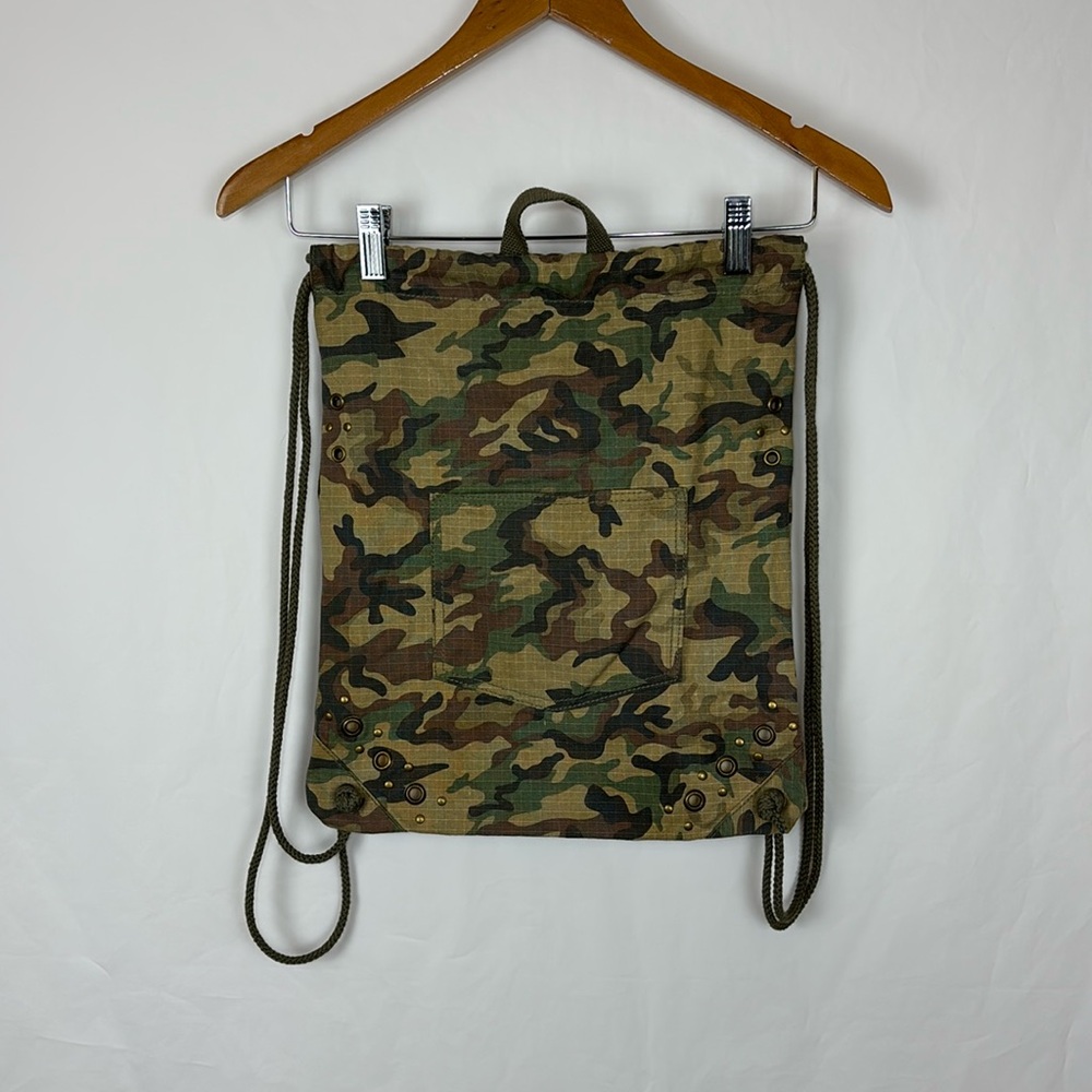 Chateau Military Camo Drawstring Bag with Brass Grommets Lightweight